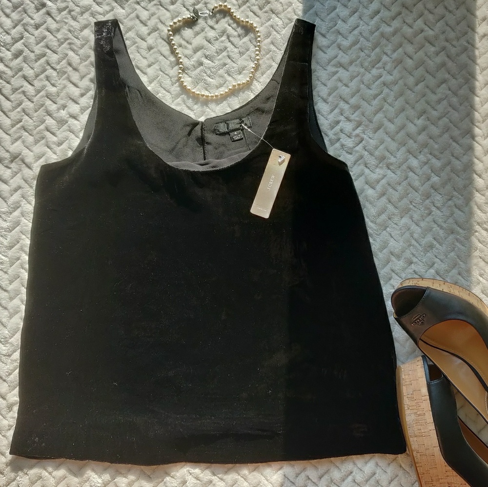 J. Crew Black Velvet Tank Top